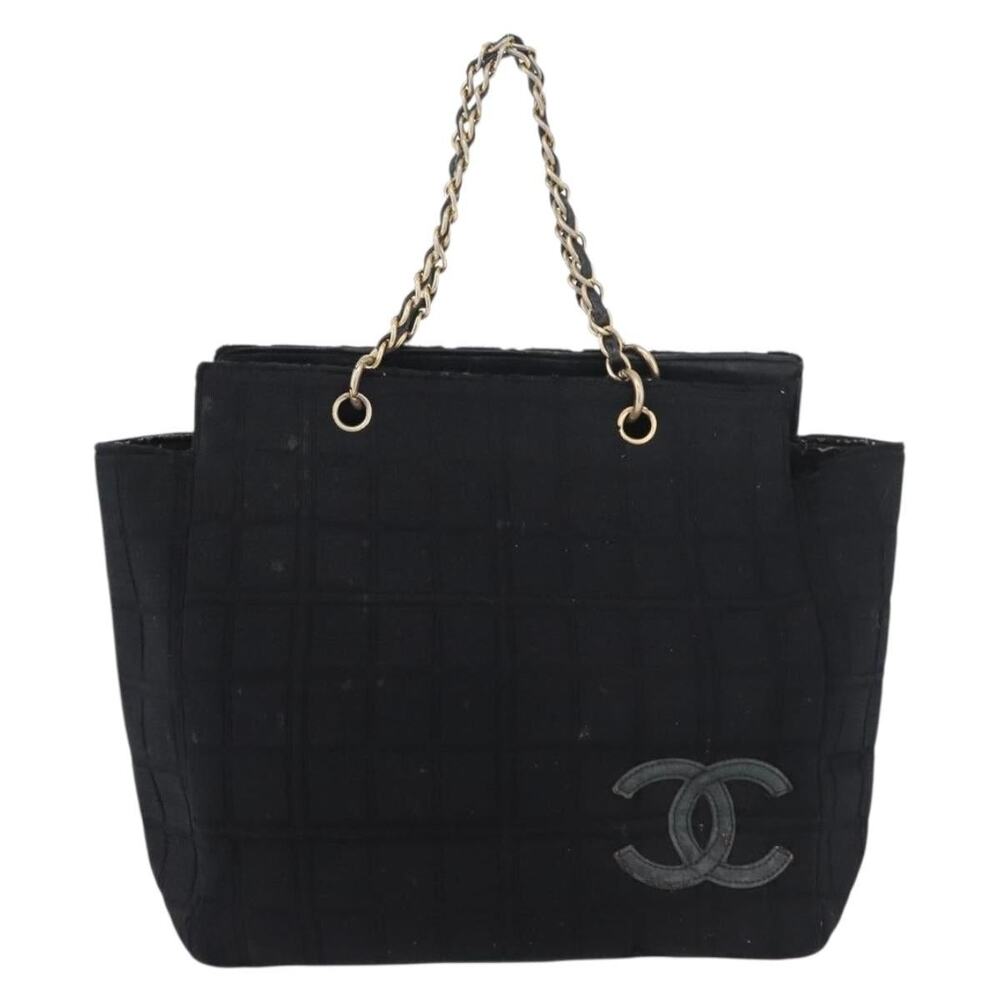 Chanel Cotton Chain Handbag Black